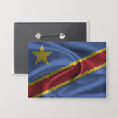 Badge Bouton Drapeau République Démocratique du Congo (Recto/Verso)