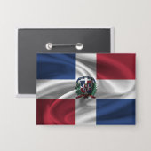 Badge Bouton Drapeau République Dominicaine (Recto/Verso)