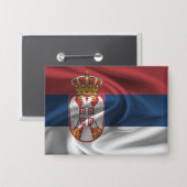 Badge Bouton Drapeau Serbie (Recto/Verso)