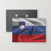 Badge Bouton Drapeau Slovénie (Recto/Verso)