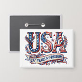 Badge Bouton du 250e anniversaire des États-Unis d'Améri (Recto/Verso)