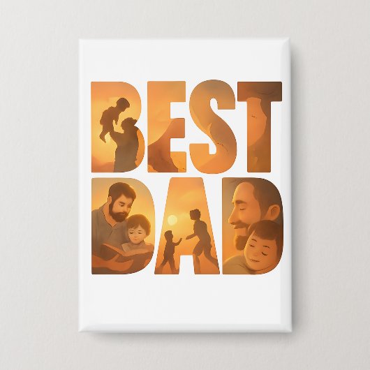 Badge Bouton du bouton rétro du meilleur papa (Recto)