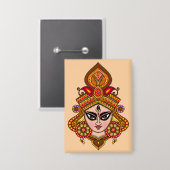 Badge Bouton du visage de la déesse Durga (Recto/Verso)