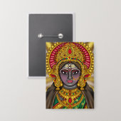 Badge Bouton du visage de la déesse Kali (Recto/Verso)