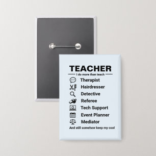 Badge Bouton Emplois de Professeur Drôle