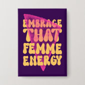 Badge Bouton Énergétique Femme (Recto)