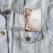 Badge Bouton Fleurs Roses et Blanches Douces (Insitu)