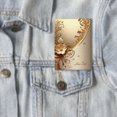 Badge Bouton Floral Orné Doré (Insitu)