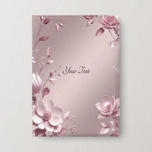 Badge Bouton floral rose délicat