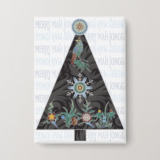 Badge Bouton Mah Jongg Christmas Tree (Recto)
