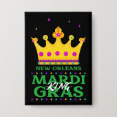 Badge Bouton Nouveau Orléans Mardi Gras King (Recto)