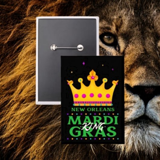 Badge Bouton Nouveau Orléans Mardi Gras King