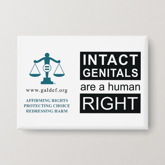 Badge Bouton - organes génitaux intacts (Recto)