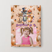 Badge Bouton Parti Anniversaire de enfant Animaux éffray (Recto)