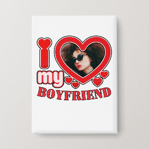 Badge Bouton Personnalisé J'aime Mon copain Photo de coe