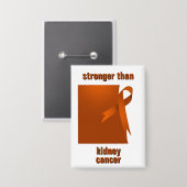 Badge Bouton Plus Fort Que Le Cancer Du Rein (Recto/Verso)