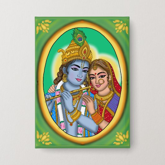 Badge Bouton Radha Krishna (Recto)