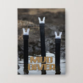 Badge Bouton rectangle avec titre Mud Diver (Recto)