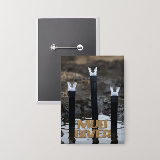 Badge Bouton rectangle avec titre Mud Diver (Recto/Verso)
