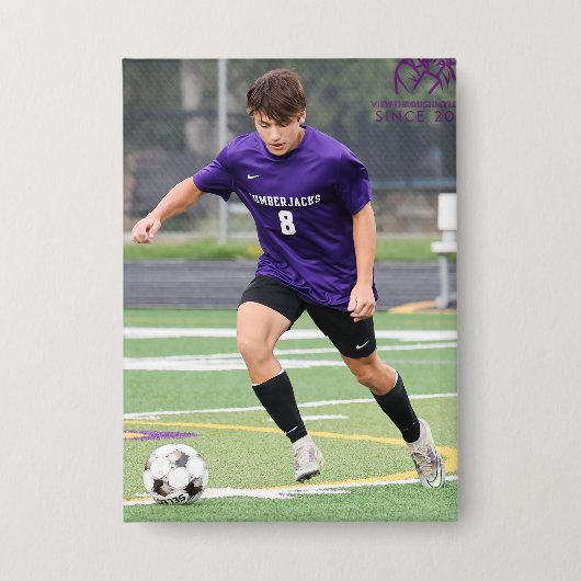 Badge Bouton Rectangle de football pour garçons CEC (Recto)