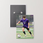 Badge Bouton Rectangle de football pour garçons CEC (Recto/Verso)