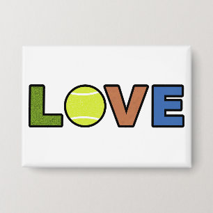 Badge Bouton Rectangulaire Amour du Tennis