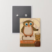 Badge Bouton rectangulaire de l'enseignant de Chouette B (Recto/Verso)