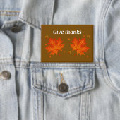 Badge Bouton Remerciements Fall Leaves - Automne Gratitu (Insitu)