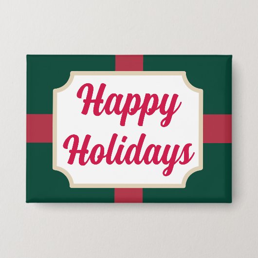 Badge Bouton Retro Happy Holidays (Recto)