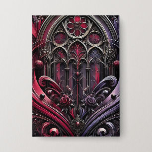 Badge Bouton Rose gothique - Accessoire gras