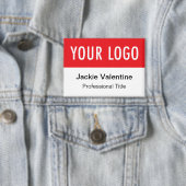 Badge Bouton rouge Pinback Nom Balise personnalisée avec (Insitu)