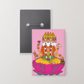 Badge Bouton Seigneur Brahma (Recto/Verso)