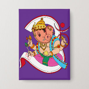 Badge Bouton Seigneur Ganesha