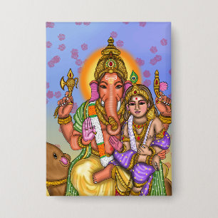 Badge Bouton Seigneur Ganesha