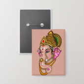 Badge Bouton Seigneur Ganesha (Recto/Verso)