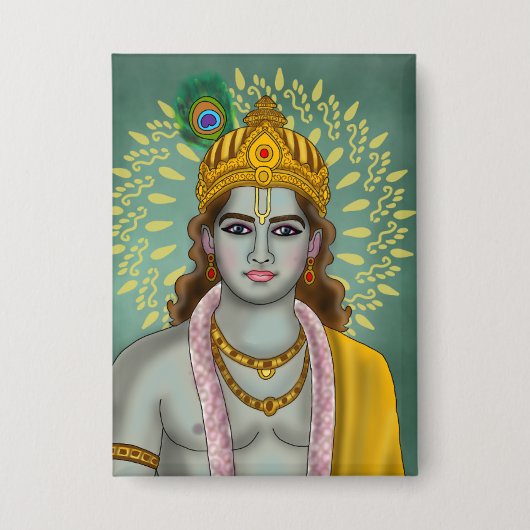 Badge Bouton Seigneur Krishna (Recto)