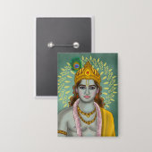 Badge Bouton Seigneur Krishna (Recto/Verso)