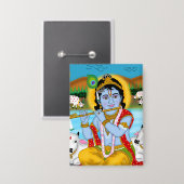 Badge Bouton Seigneur Krishna (Recto/Verso)