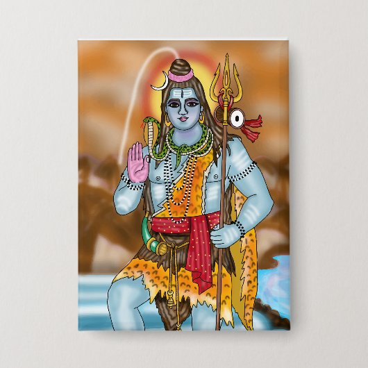 Badge Bouton Seigneur Shiva (Recto)