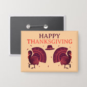 Badge Bouton Turquie bon thanksgiving (Recto/Verso)
