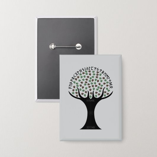 Badge Boutons d'arbre runique (Recto/Verso)