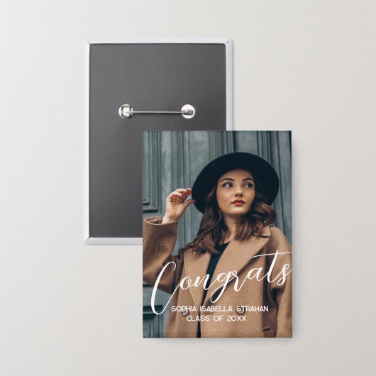 Badge Boutons photo Grad sur mesure - Pins d'études de c (Recto/Verso)