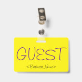 Badge branché "GUEST" (Arrière avec clip)