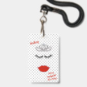 Badge BRIDE & CO Tiara Party Entrée VIP Pass Party (Face avec cordon)
