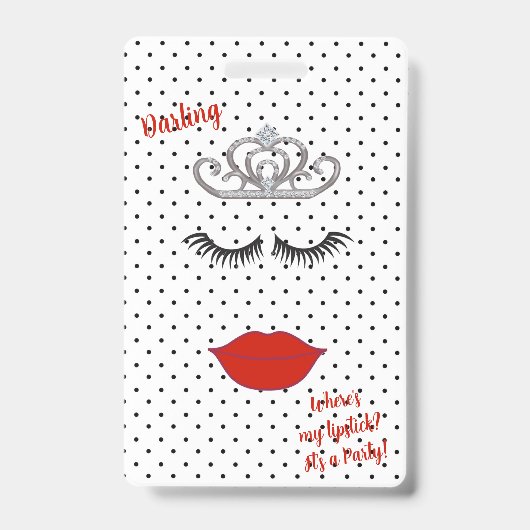 Badge BRIDE & CO Tiara Party Entrée VIP Pass Party (Face)