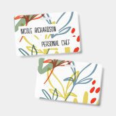 Badge Bright botanical Modern Trendy Nom (Avant & arrière)