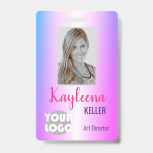 Badge Bright Pink Lila Ombre Logo Code à barres Code d'i