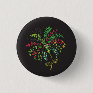 Badge, broche met borduurwerk ronde button 3,2 cm