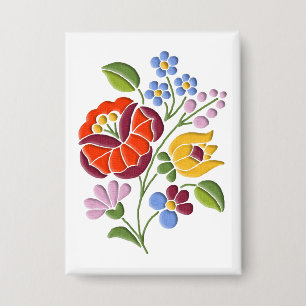 Badge Broderie de Kalocsa - Art populaire hongrois
