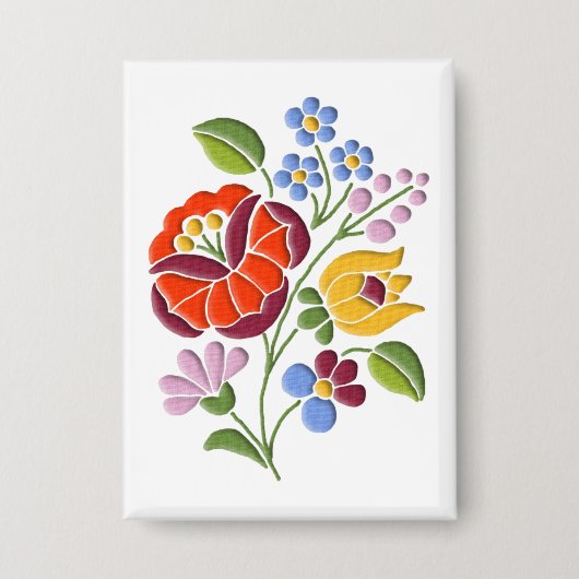 Badge Broderie Kalocsa - Art populaire hongrois (Recto)